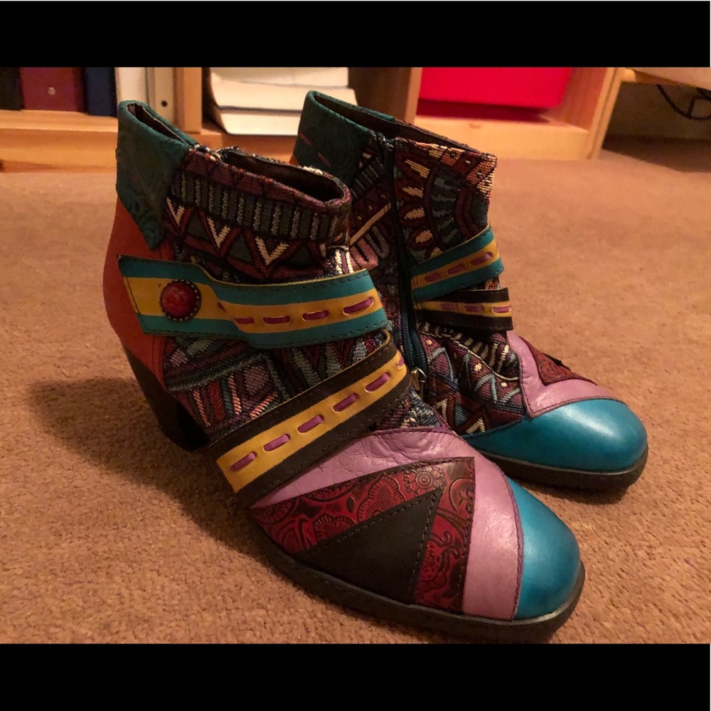Colorful heeled boots
